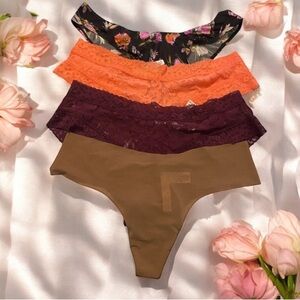 Victoria's Secret Vibrant Orange and Rich Brown Set of 4 X-Large New with tags